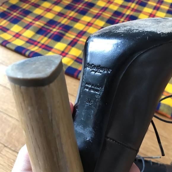 Yves Saint Laurent Oxford Wooden Block Heels Black - Picture 7 of 8